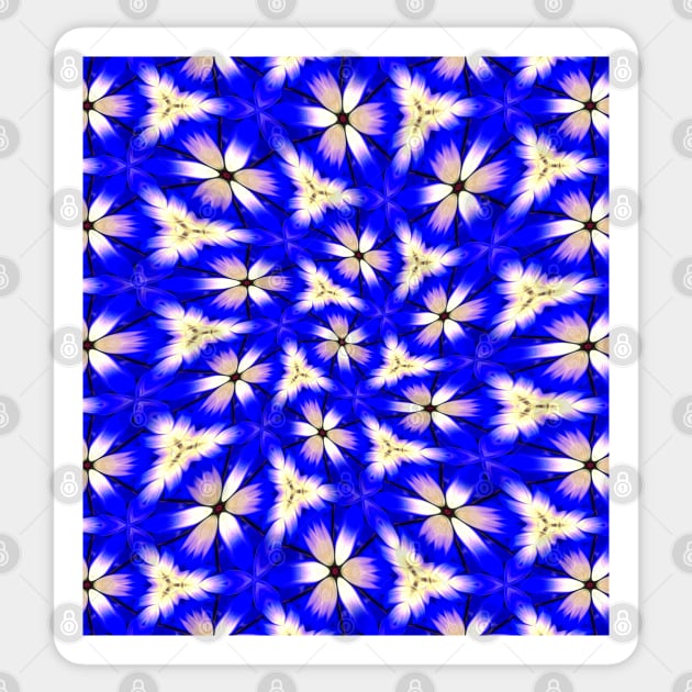 Cute Blue Floral Pattern Sticker by PatternFlower